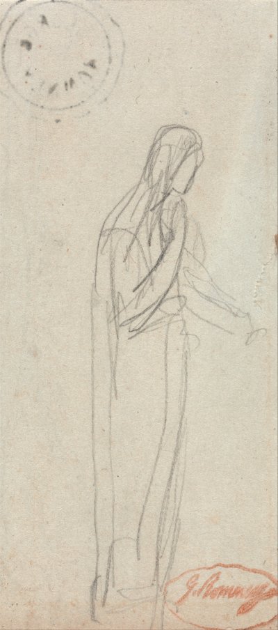 Uma figura feminina em pé de George Romney